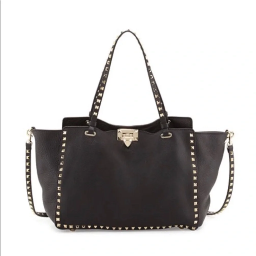 Valentino Rockstud leather  Pebbled Tote Bag